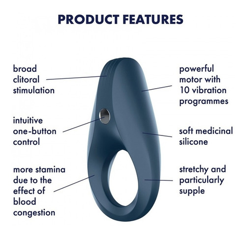 Satisfyer Rocket Ring Vibrator - Navy Blue - Image 2