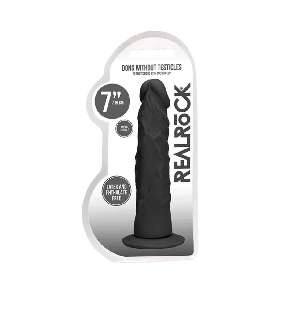 Realrock Dong Black without Testicles - 7"